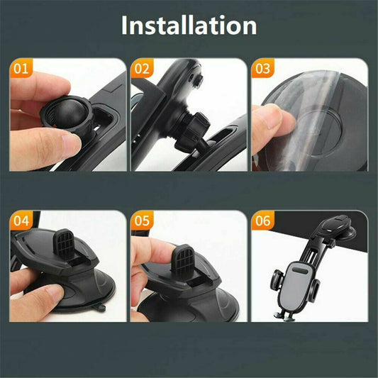360° Rotatable Car Phone Holder – Dashboard Mount for GPS & Smartphones